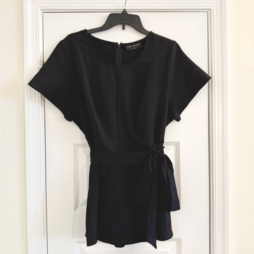 Lane Bryant Black Tie Waist Blouse Size 16 Office Business Casual